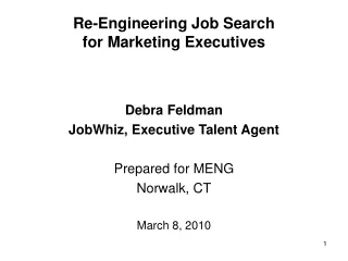 Re-Engineering Job Search  for Marketing Executives
