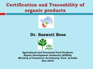 Certification and Traceability of organic products
