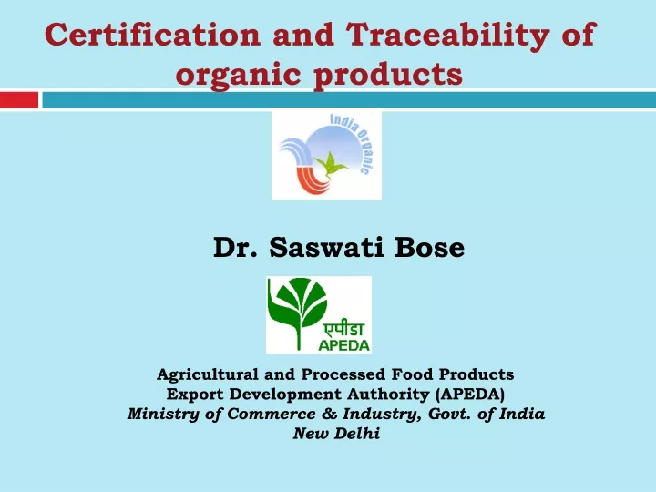certification and traceability of organic products