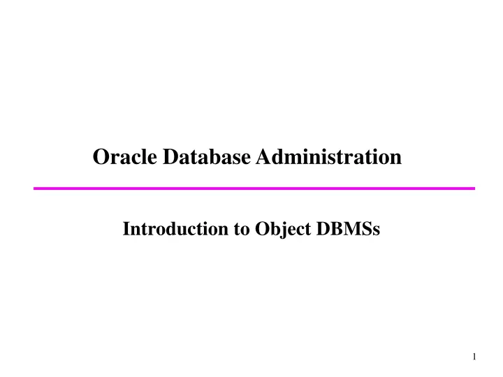 oracle database administration