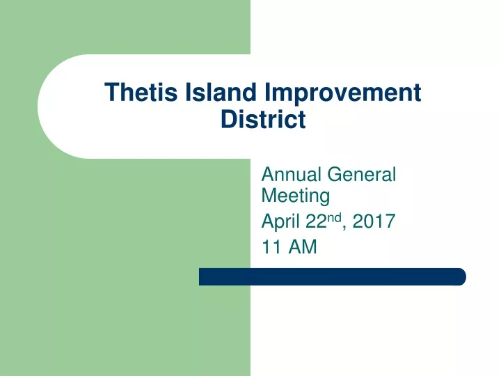 thetis island improvement district