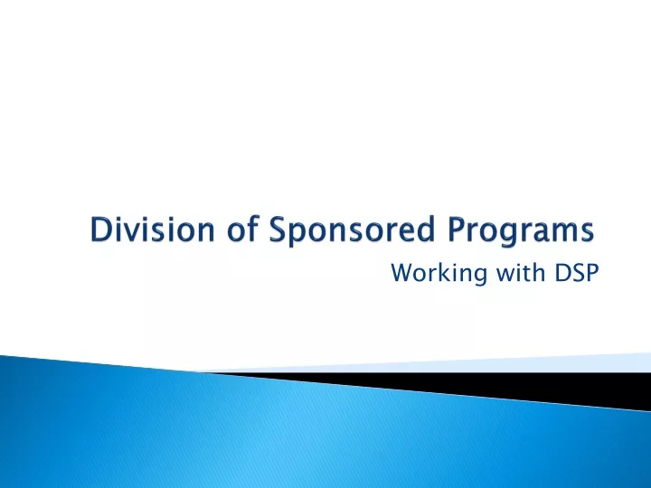 division of sponsored programs