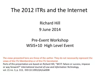 The 2012 ITRs and the Internet
