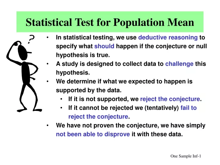 statistical test for population mean