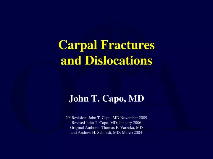 carpal fractures and dislocations
