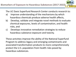 Biomarkers of Exposure to Hazardous Substances (2017-2022)