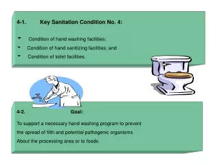 4-1.         Key Sanitation Condition No. 4: ?     Condition of hand washing facilities;
