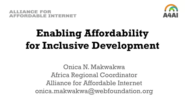 enabling affordability for inclusive development