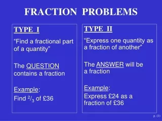 FRACTION  PROBLEMS