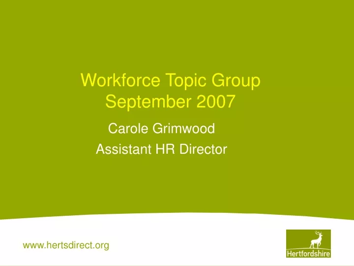 workforce topic group september 2007