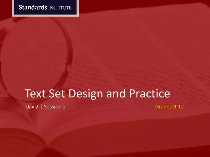 text set design and practice