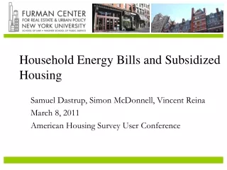 Household Energy Bills and Subsidized Housing
