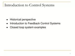 Introduction to Control Systems