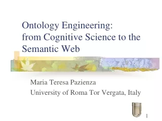 Ontology Engineering:  from  Cognitive Science to the Semantic Web