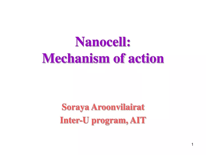 nanocell mechanism of action
