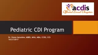 Pediatric CDI Program