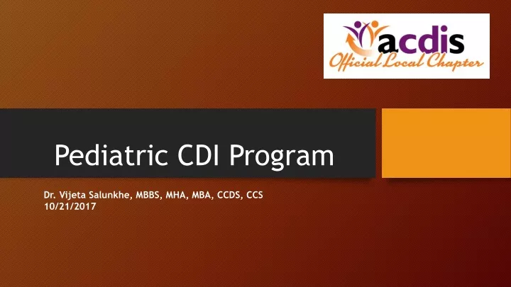 pediatric cdi program