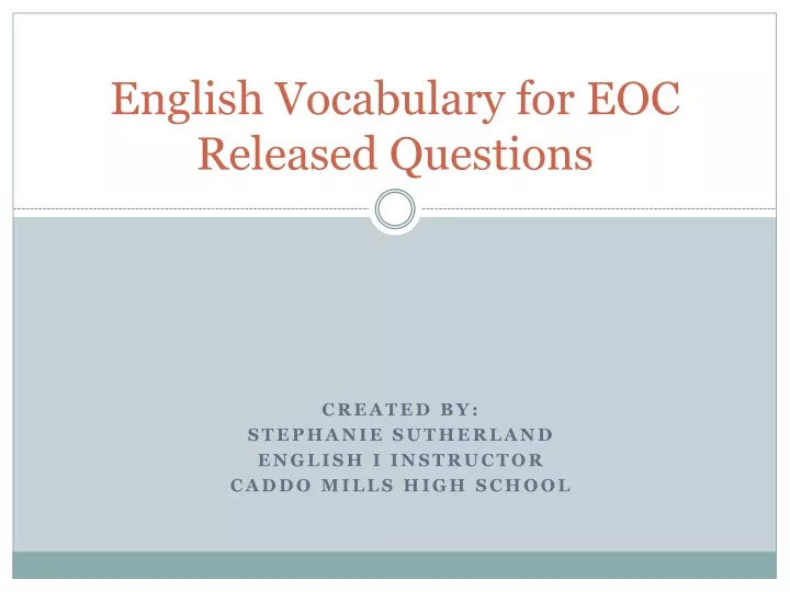 english vocabulary for eoc released questions