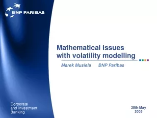 Mathematical issues  with volatility modelling