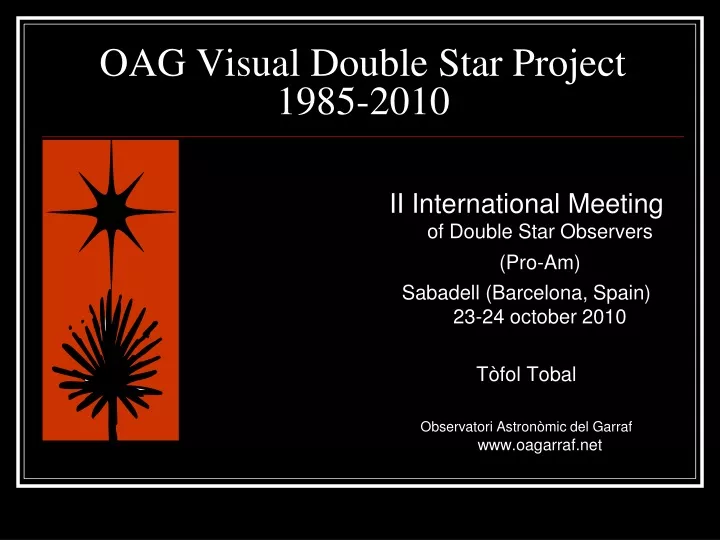 oag visual double star project 1985 2010