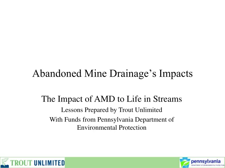 abandoned mine drainage s impacts