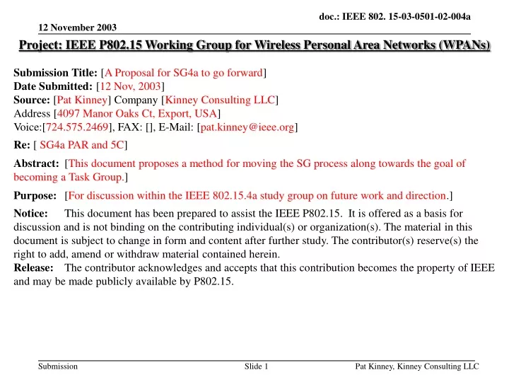 project ieee p802 15 working group for wireless