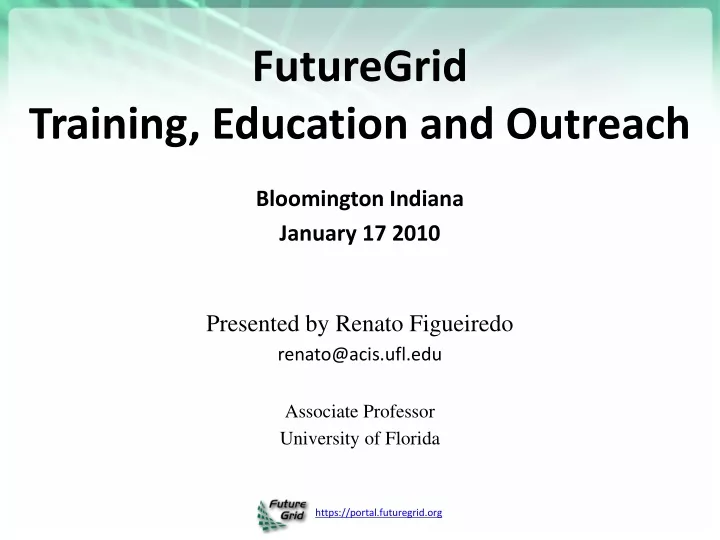 futuregrid training education and outreach