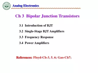 Ch 3  Bipolar Junction Transistors