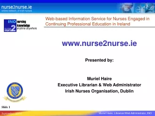 Web-based Information Service for Nurses Engaged in Continuing Professional Education in Ireland