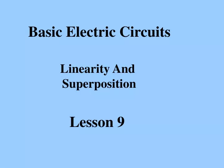 basic electric circuits