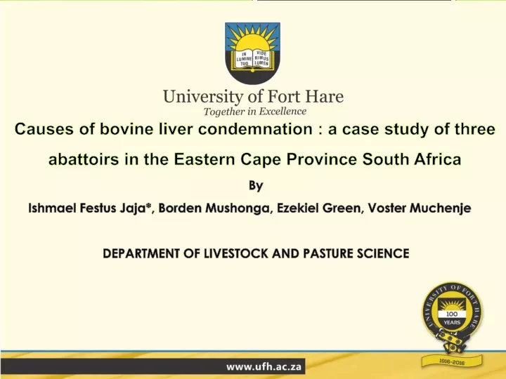 causes of bovine liver condemnation a case study