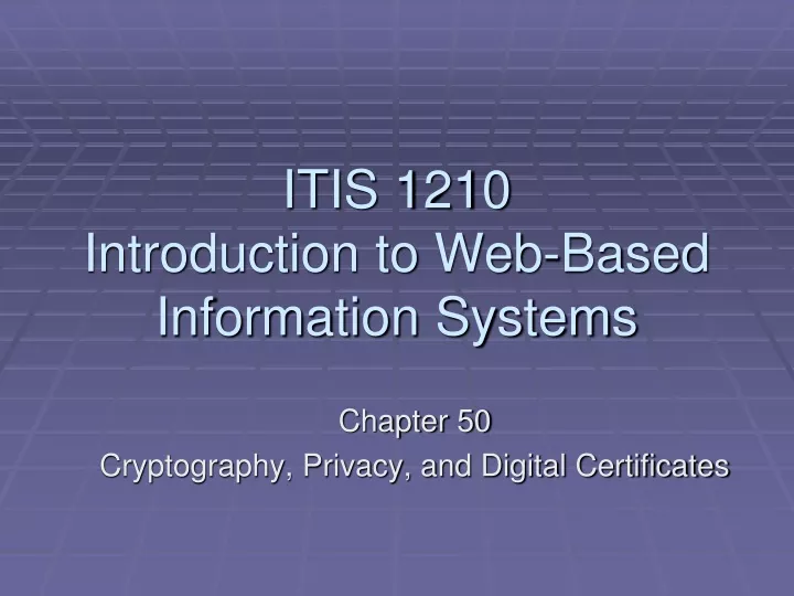 itis 1210 introduction to web based information systems