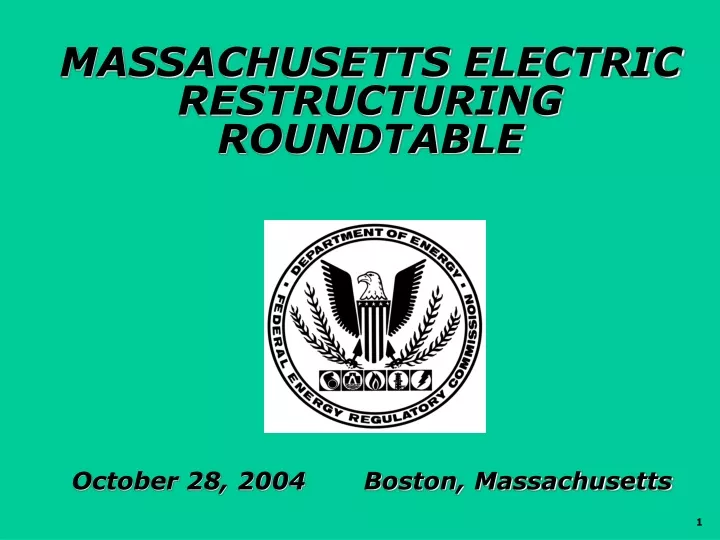 massachusetts electric restructuring roundtable