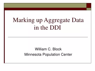 Marking up Aggregate Data in the DDI