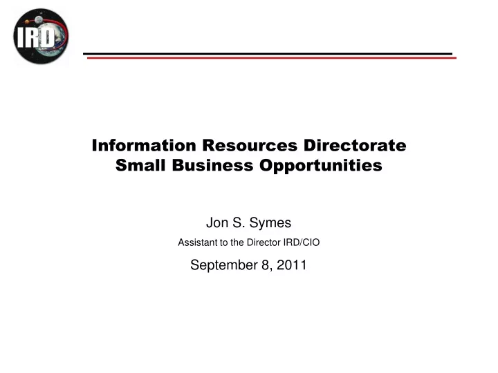 information resources directorate small business opportunities