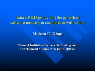 India’s R&amp;D policy and the growth of software industry in comparison with China