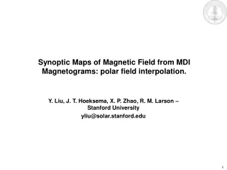 Synoptic Maps of Magnetic Field from MDI Magnetograms: polar field interpolation.