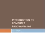 Introduction  to Computer programming - slide 1
