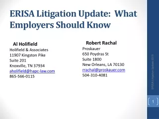 ERISA Litigation Update:  What Employers Should Know