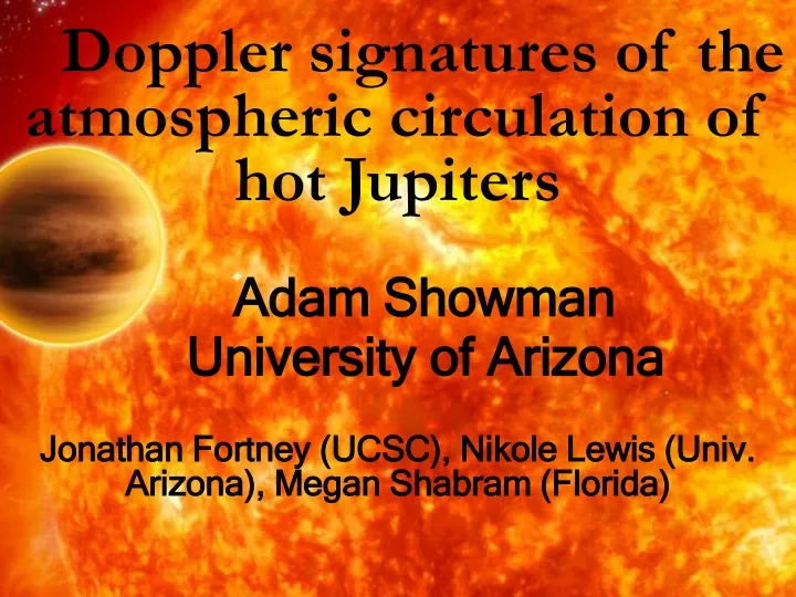 doppler signatures of the atmospheric circulation