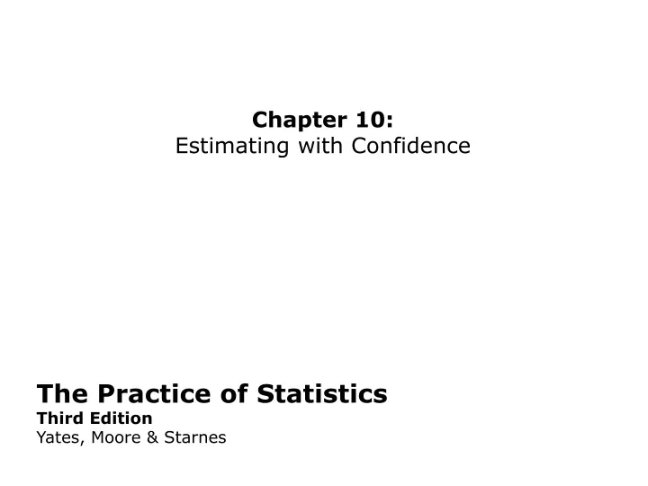 chapter 10 estimating with confidence