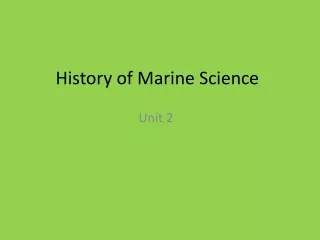 History of Marine Science