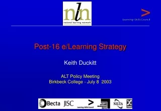 Post-16 e/Learning Strategy Keith Duckitt