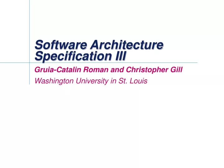 software architecture specification iii