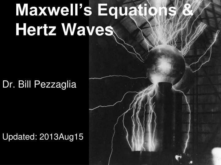 maxwell s equations hertz waves