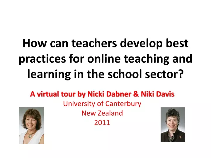 how can teachers develop best practices for online teaching and learning in the school sector