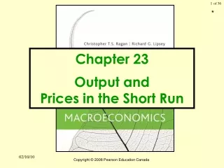 Chapter 23 Output and            Prices in the Short Run