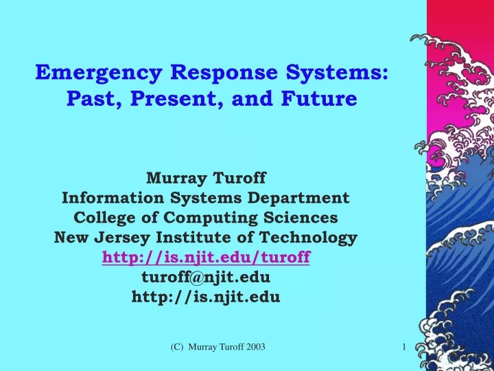 emergency response systems past present and future