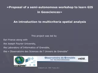 « Proposal of a semi-autonomous workshop to learn GIS in Geosciences »
