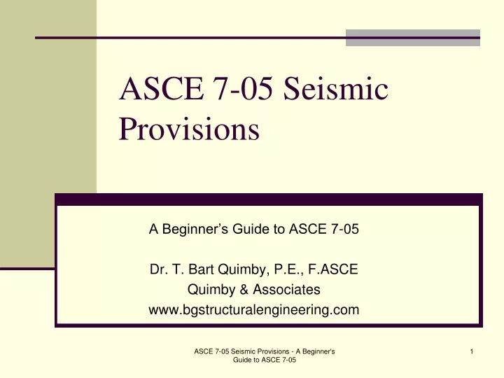 asce 7 05 seismic provisions